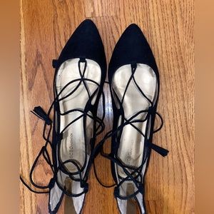 BCBG Generation suede lace up flats size 8